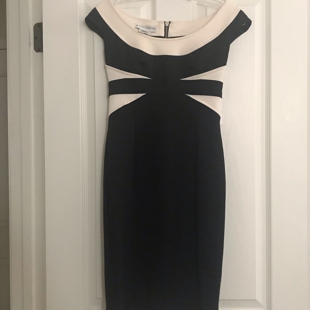 NWT Maggy London Black/Cream Dress Sz 2P